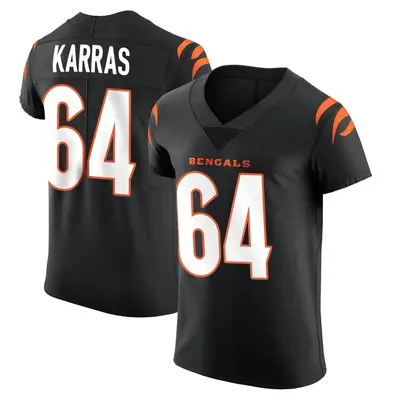 Men's Elite Ted Karras Cincinnati Bengals Black Team Color Vapor Untouchable Jersey