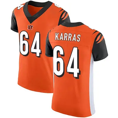 Men's Elite Ted Karras Cincinnati Bengals Orange Alternate Vapor Untouchable Jersey