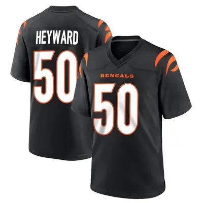 Men's Game Shaka Heyward Cincinnati Bengals Black Team Color Jersey