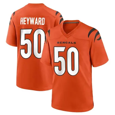 Men's Game Shaka Heyward Cincinnati Bengals Orange Jersey