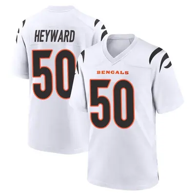 Men's Game Shaka Heyward Cincinnati Bengals White Jersey