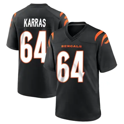 Men's Game Ted Karras Cincinnati Bengals Black Team Color Jersey