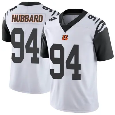 Men's Limited Sam Hubbard Cincinnati Bengals White Color Rush Vapor Untouchable Jersey
