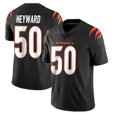 Men's Limited Shaka Heyward Cincinnati Bengals Black Team Color Vapor Untouchable Jersey