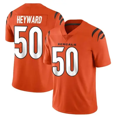 Men's Limited Shaka Heyward Cincinnati Bengals Orange Vapor Untouchable Jersey