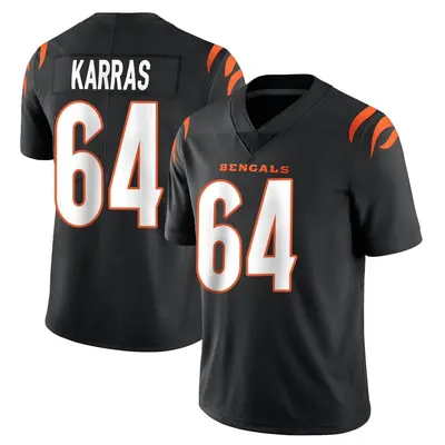 Men's Limited Ted Karras Cincinnati Bengals Black Team Color Vapor Untouchable Jersey