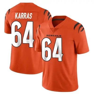 Men's Limited Ted Karras Cincinnati Bengals Orange Vapor Untouchable Jersey