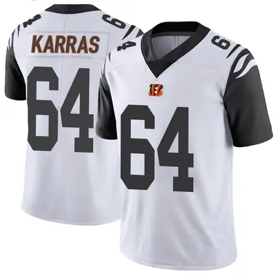 Men's Limited Ted Karras Cincinnati Bengals White Color Rush Vapor Untouchable Jersey