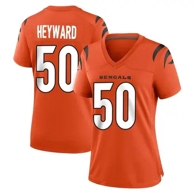 Women's Game Shaka Heyward Cincinnati Bengals Orange Jersey