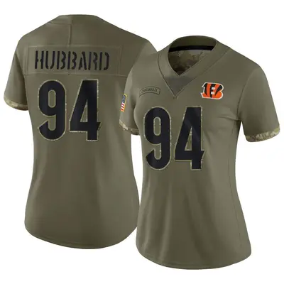 Women's Limited Sam Hubbard Cincinnati Bengals Olive 2022 Salute To Service Jersey