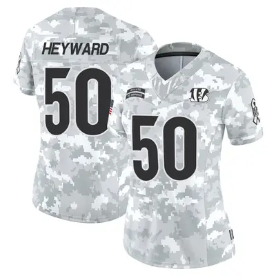 Women's Limited Shaka Heyward Cincinnati Bengals Arctic Camo 2024 Salute to Service Jersey