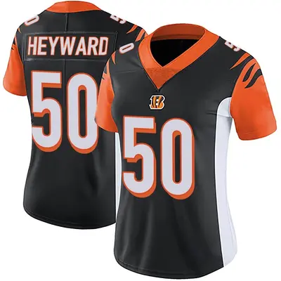 Women's Limited Shaka Heyward Cincinnati Bengals Black Team Color Vapor Untouchable Jersey