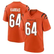 Youth Game Ted Karras Cincinnati Bengals Orange Jersey