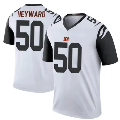 Youth Legend Shaka Heyward Cincinnati Bengals White Color Rush Jersey