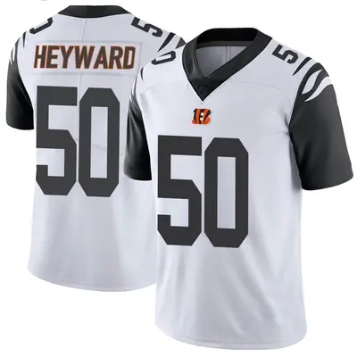 Youth Limited Shaka Heyward Cincinnati Bengals White Color Rush Vapor Untouchable Jersey